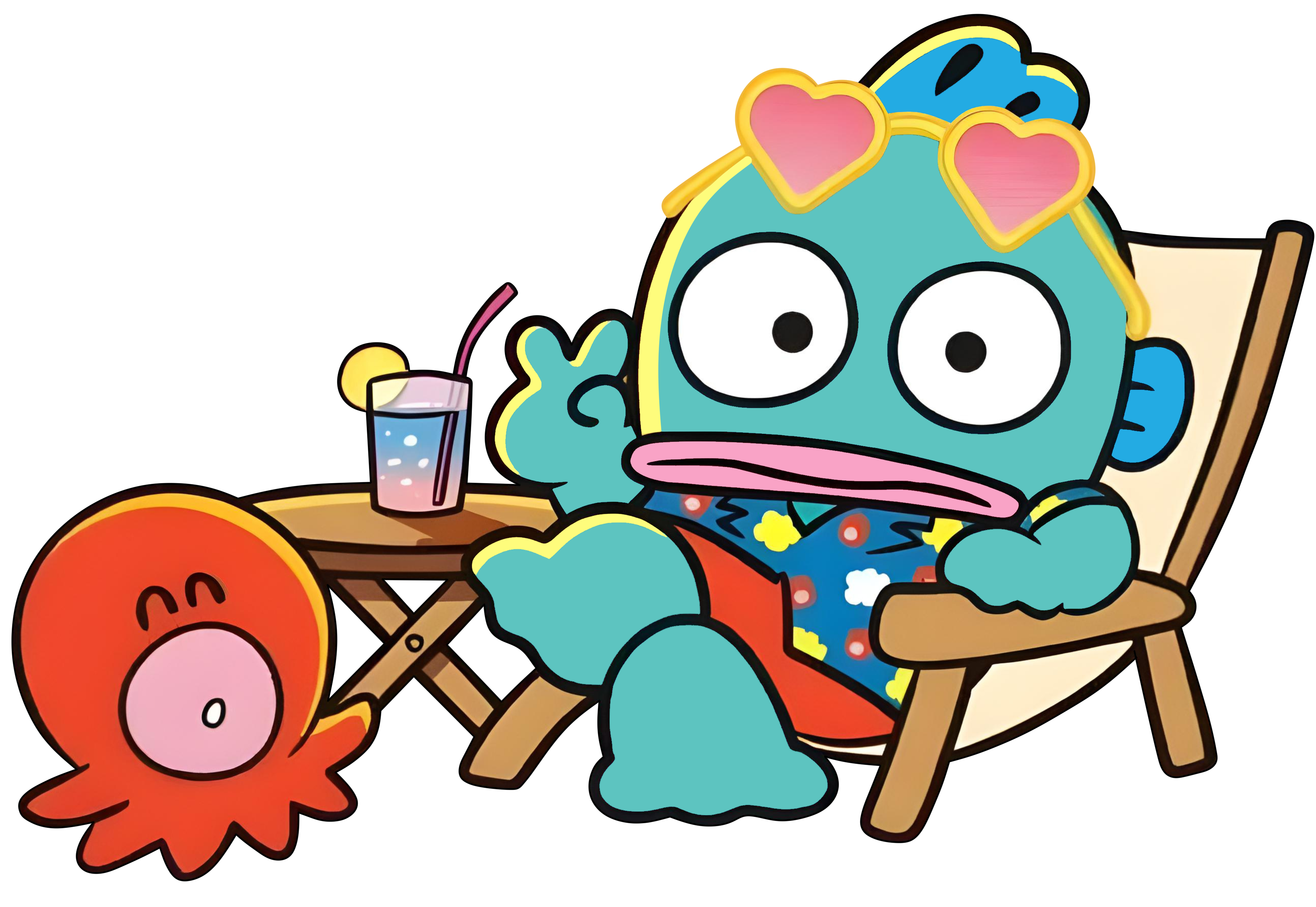 Wat swims while the other characters watch him